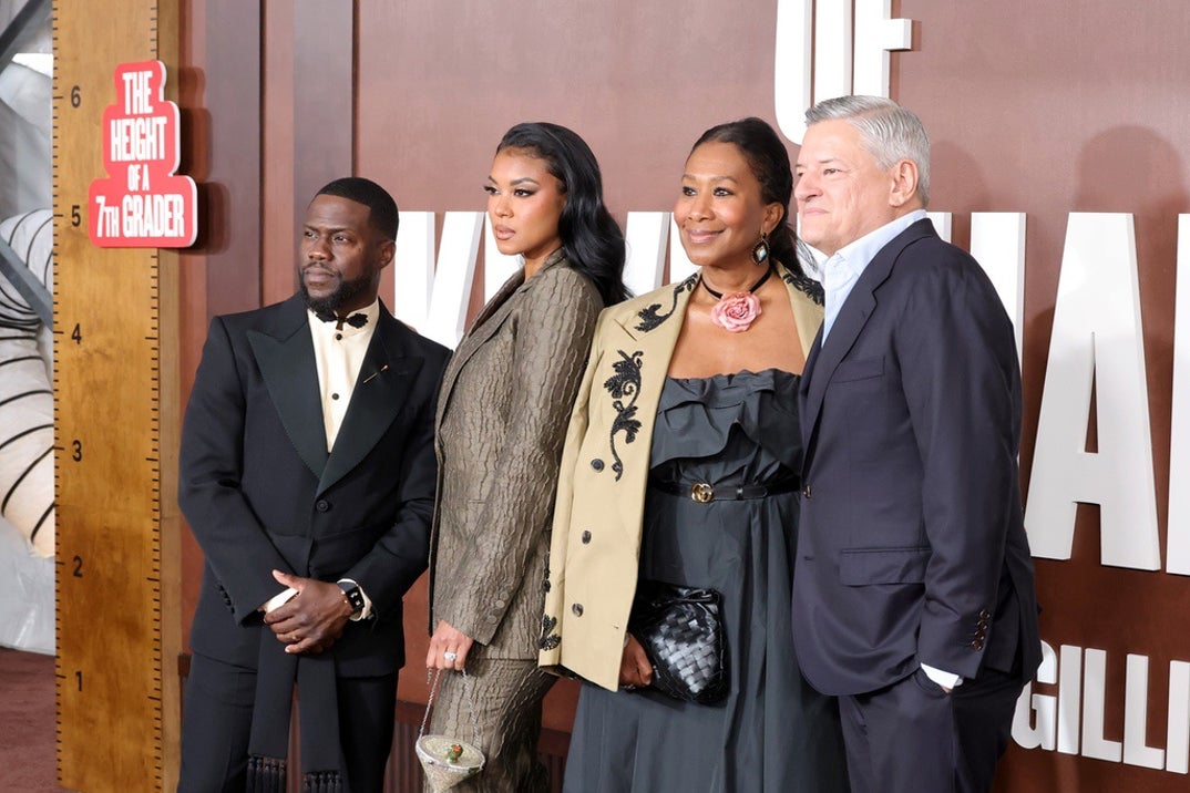 Kevin Hart, Eniko Hart, Nicole Avant, and Ted Sarandos, CEO, Netflix attend The Roast of Kevin Hart red carpet during Netflix Is A Joke Fest
