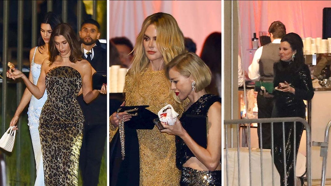 Kendall Jenner and Hailey Bieber with a donut, Nicole Kidman and Naomi Watts with a burger, Fran Drescher with a donut