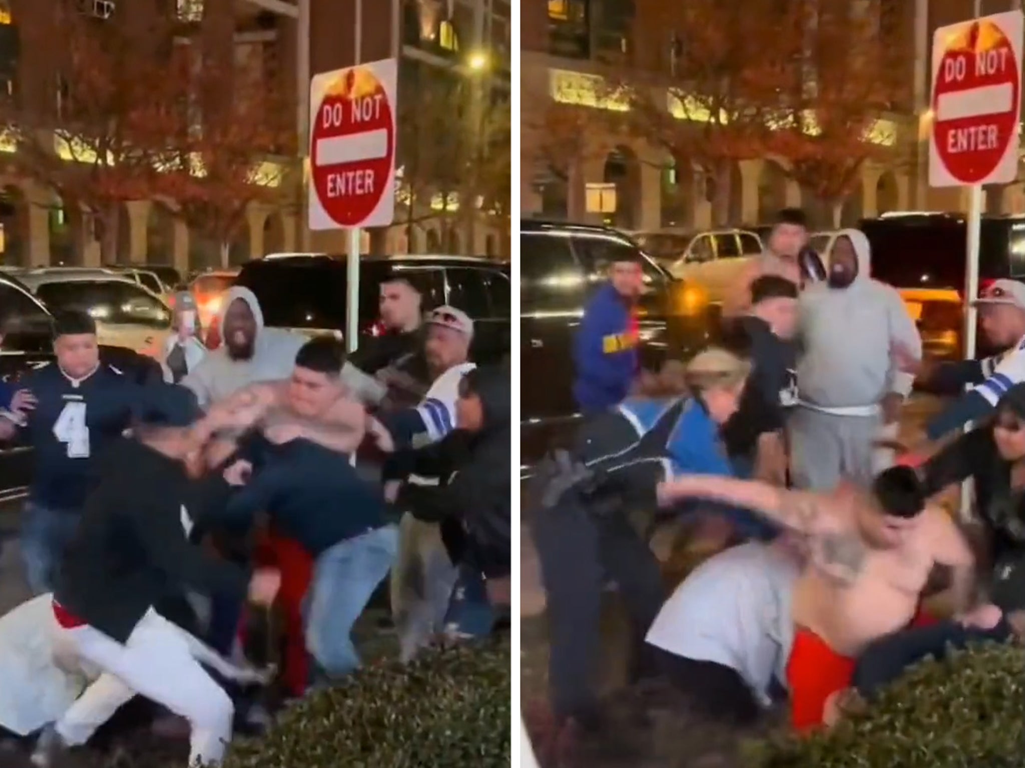 Cowboys & 49ers Fans Get In Wild Brawl After Playoff Game