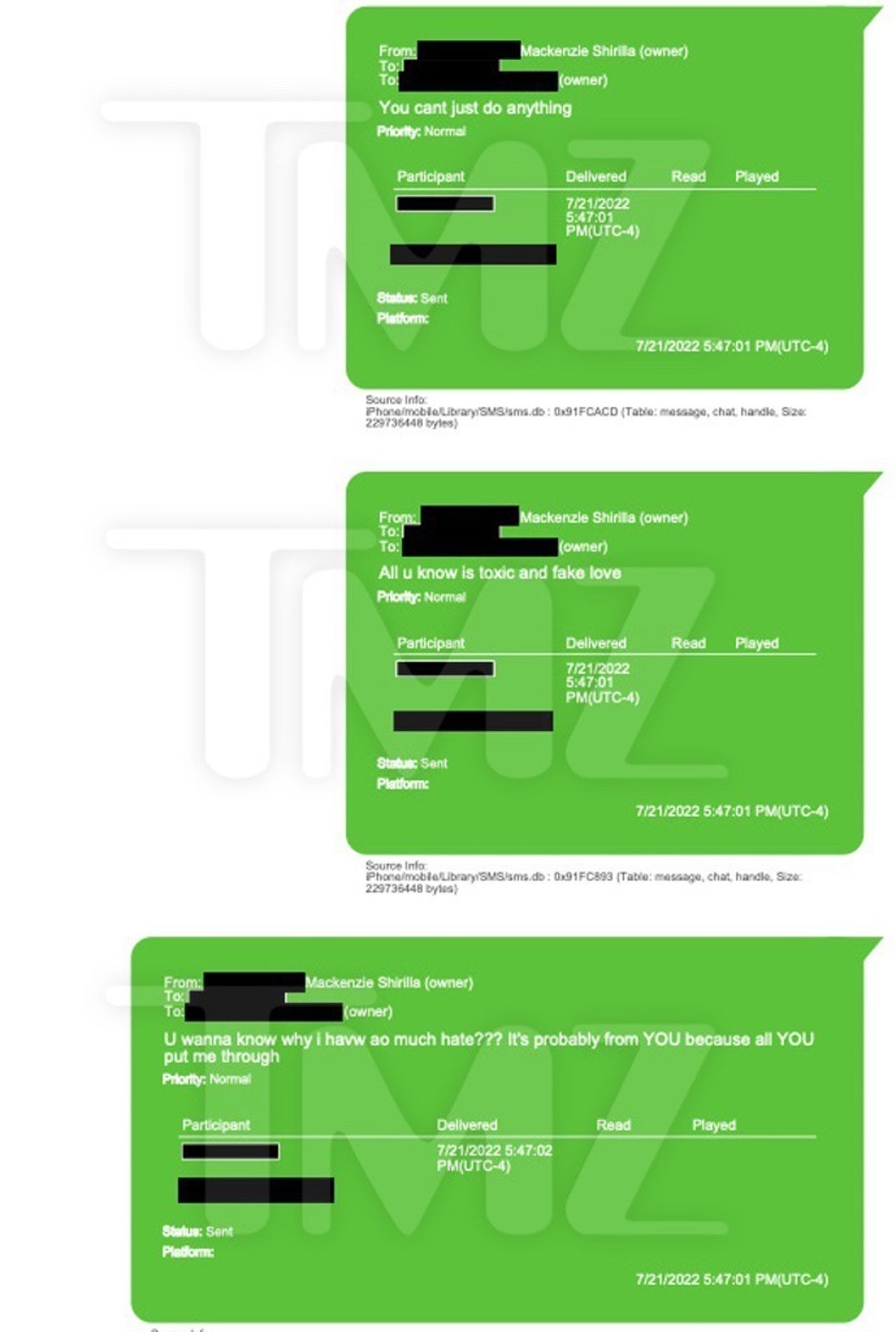 Mackenzie Shirilla Dominic Russo Text Week Leading Up To Crash 0
