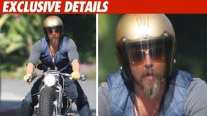 Brad Pitt in Minor Motorcycle Accident