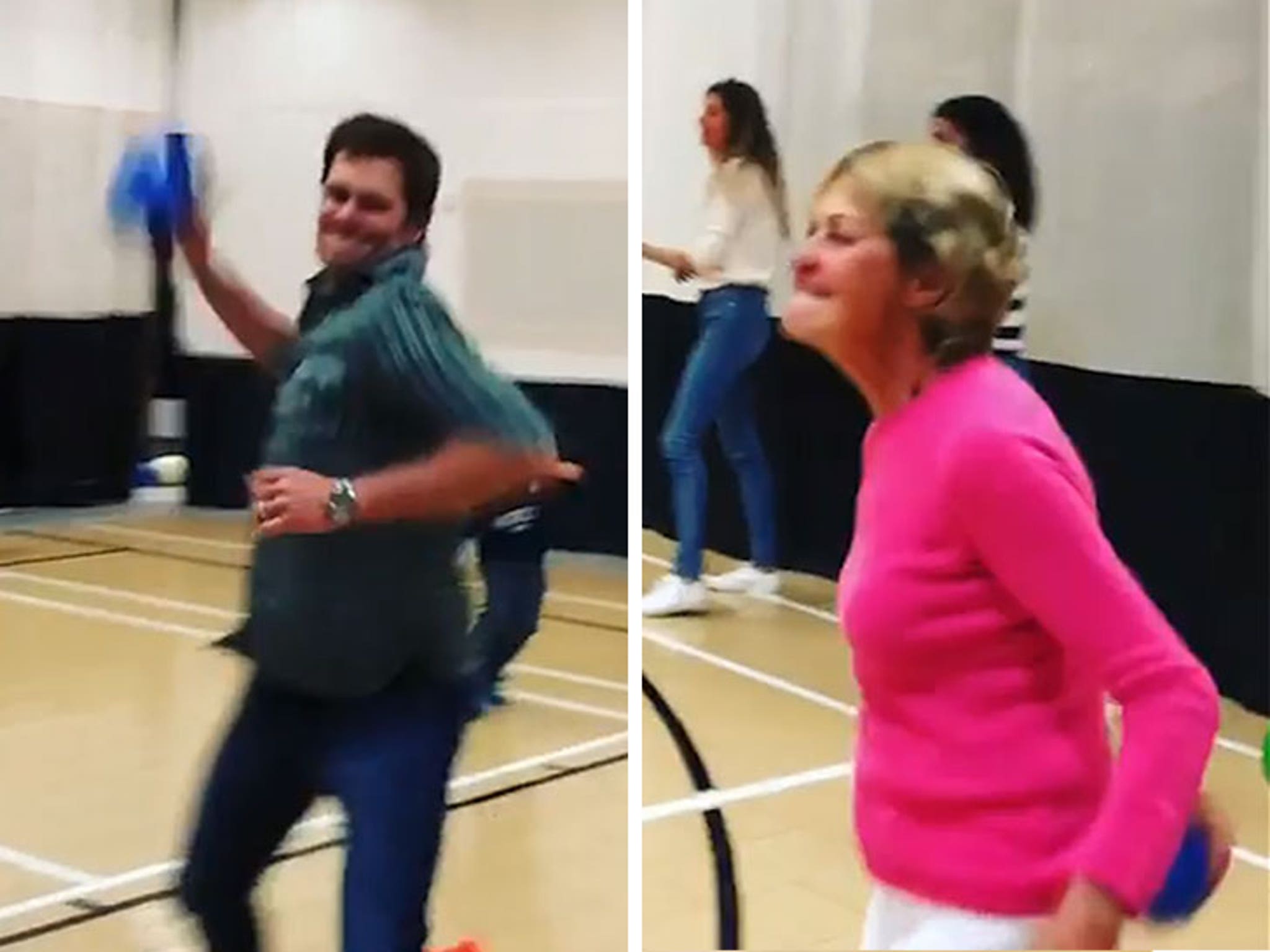 Watch: Tom Brady plays dodgeball with mom, Gisele 