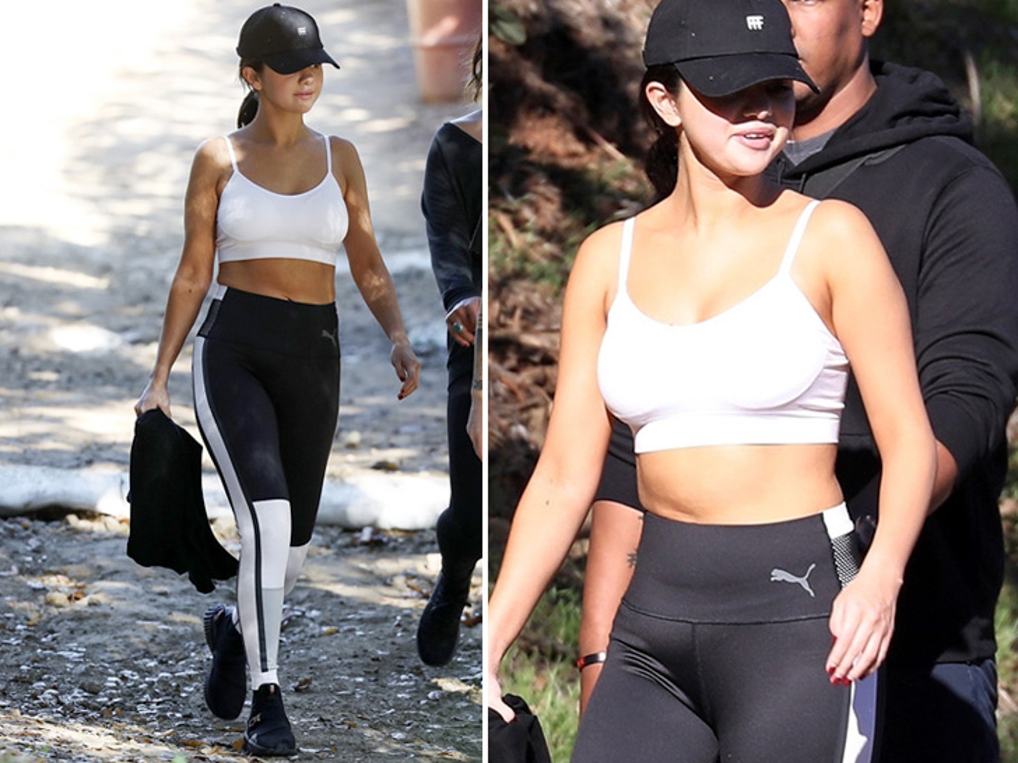 Selena Gomez Black Skinny Workout Leggings Malibu 2018