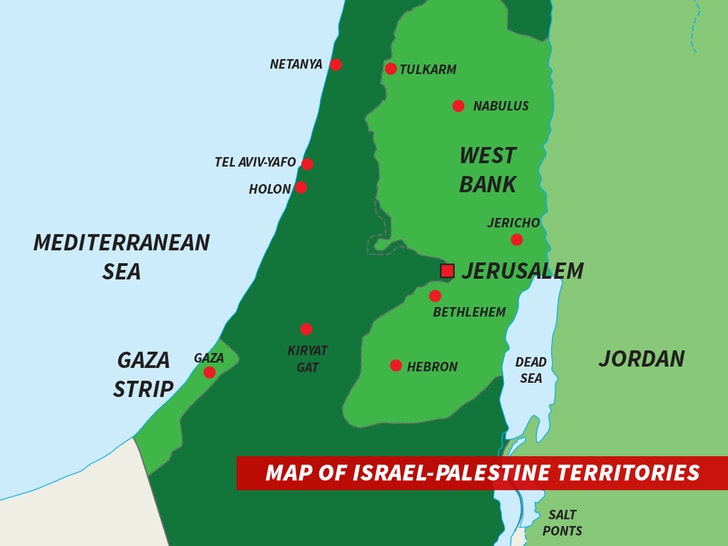 Map of Israel-Palestine Territories