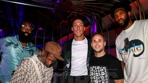Aaron Judge Parties With Travis Scott, Harden & Embiid Before All-Star Game