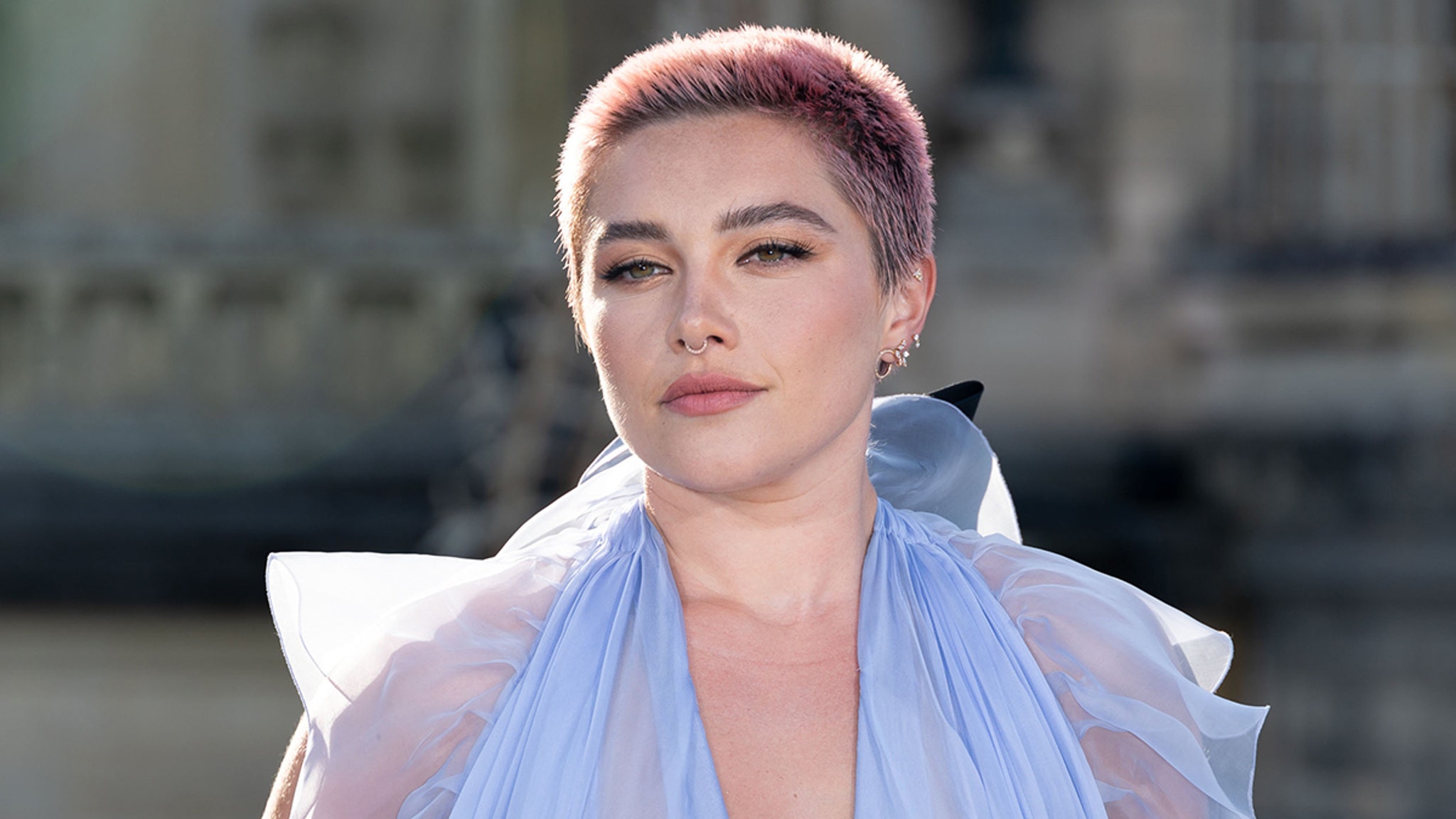 Florence Pugh attends the Valentino Haute Couture Show