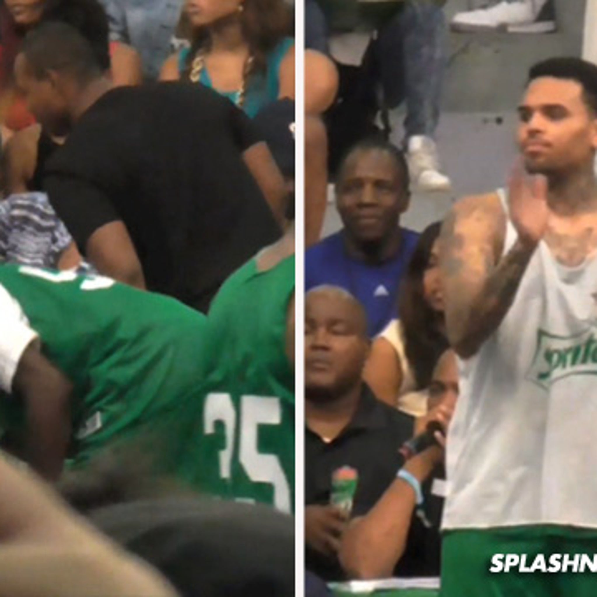 Chris Brown took part in a Celebrity Basketball Game, and he doesn