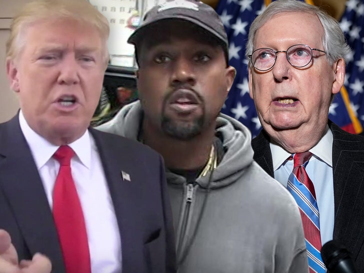 donald trump, kanye west and Mitch McConnell