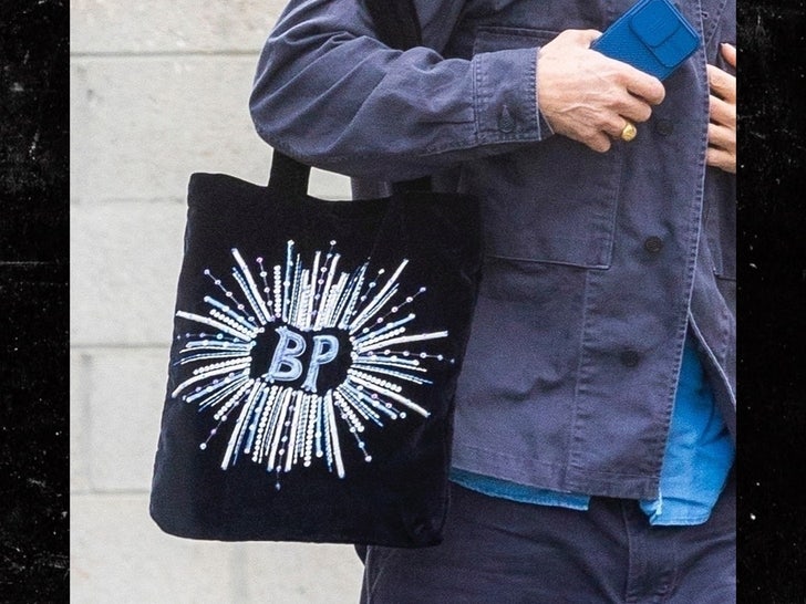 brad pitt initials bag backgrid