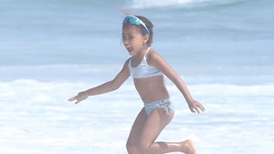 North West Hits Beach In Malibu With Heavy Security