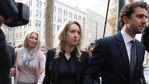 elizabeth holmes walking to court