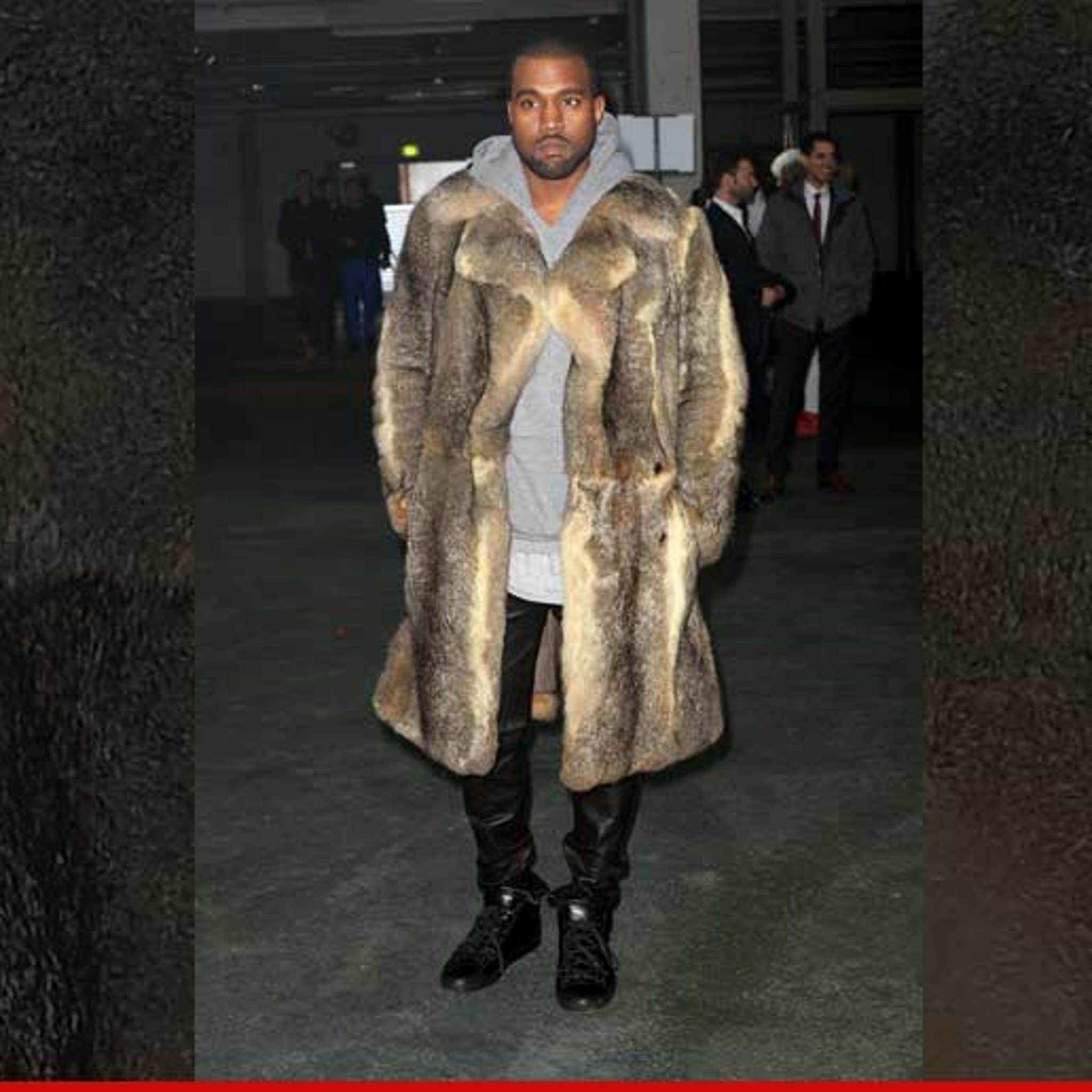 Kanye West courts controversy yet again as he steps out in flamboyant fur  coat