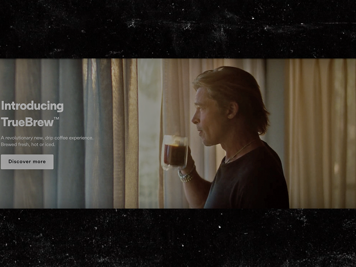 Brad Pitt drinking coffee ad