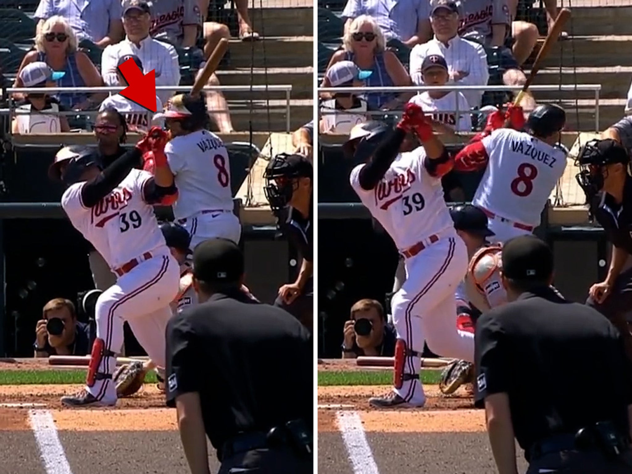 Twins' Christian Vazquez Drilled In Helmet By Foul Ball In On-Deck