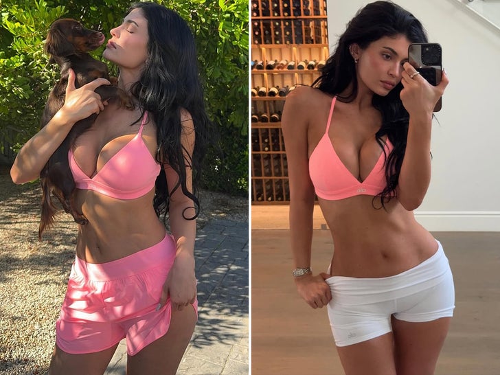 Kylie Jenner Lookin' Pretty In Pink Athleisure!