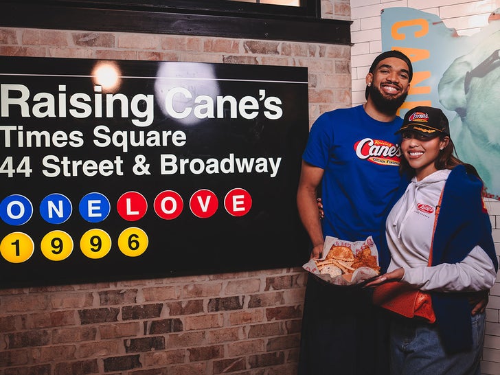 Karl-Anthony Towns Hits Raising Cane's Time Square With Jordyn Woods