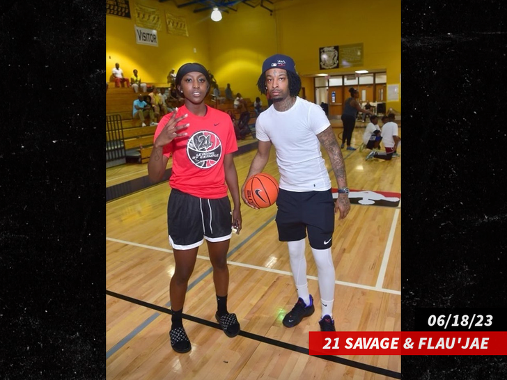 21 Savage hosts basketball camp for Atlanta kids on Father's Day
