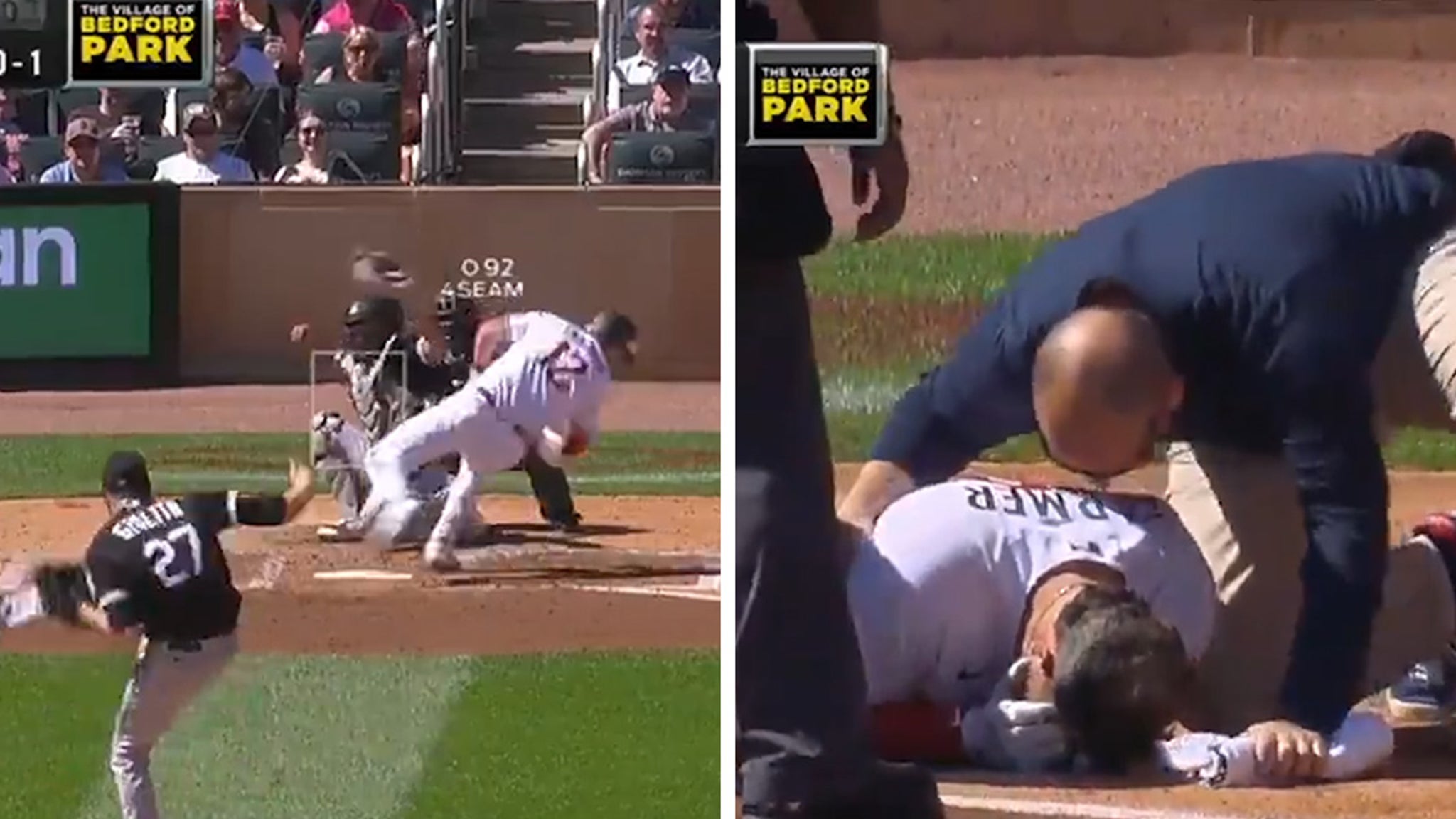 Kyle Farmer INJURED AFTER HIT-BY-PITCH TO FACE!