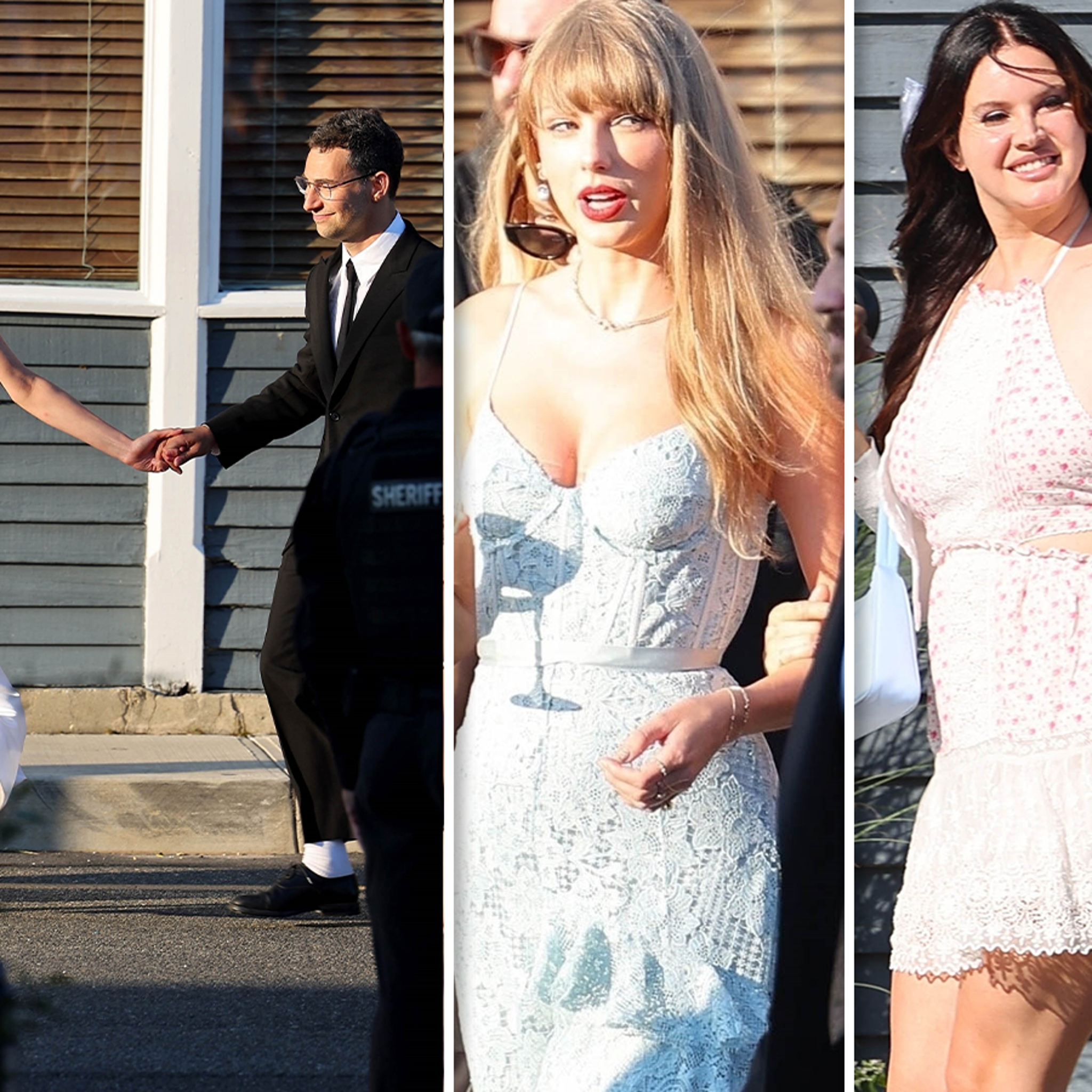 See Taylor Swift Do Wedding Guest Dressing in a Lacy Black Skirt