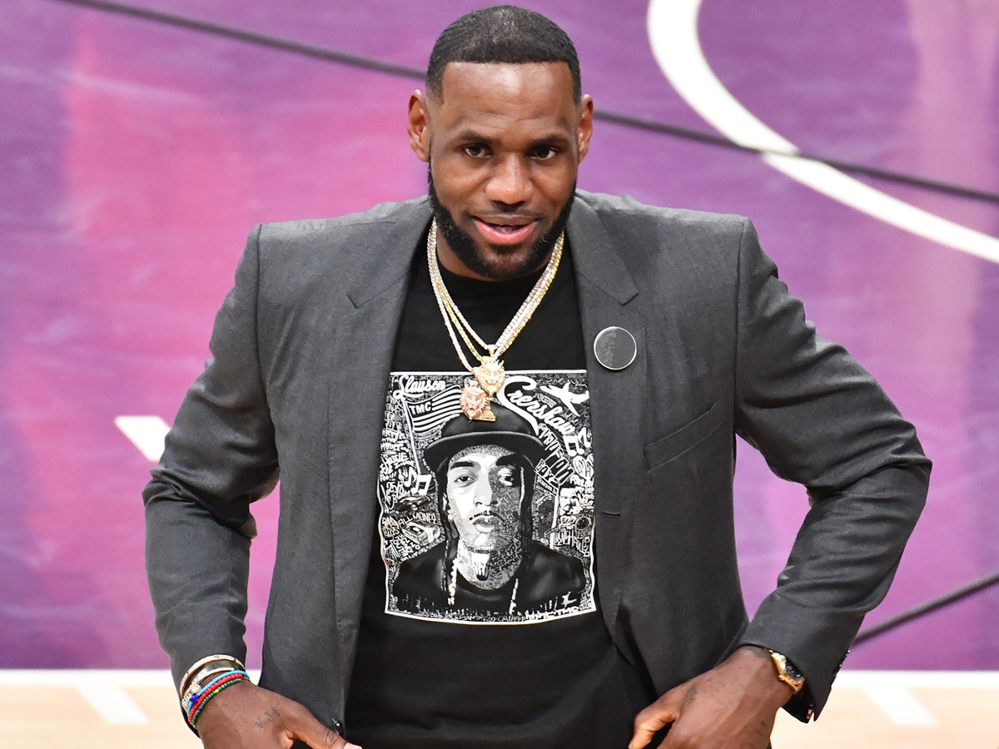 LeBron James wears Crenshaw Lakers jersey to honor Nipsey Hussle