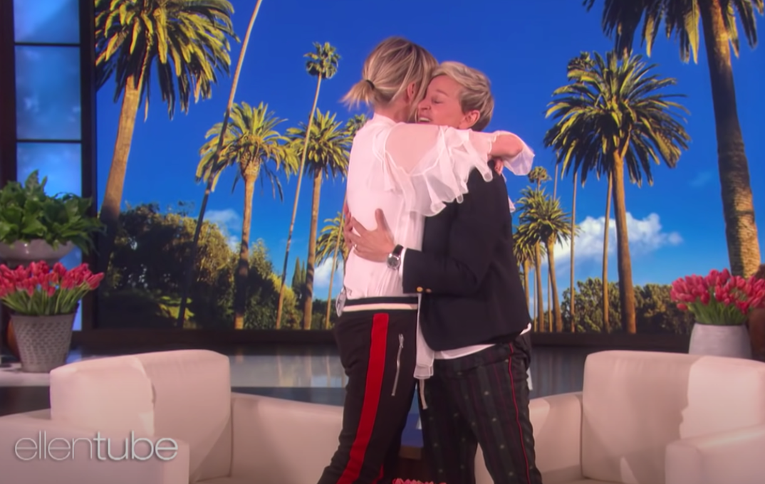 2018 - Portia de Rossi surprises Ellen on her 60th birthday and brought Ellen to tears after gifting her a campus with her namesake at the Dian Fosset Gorilla Fund.