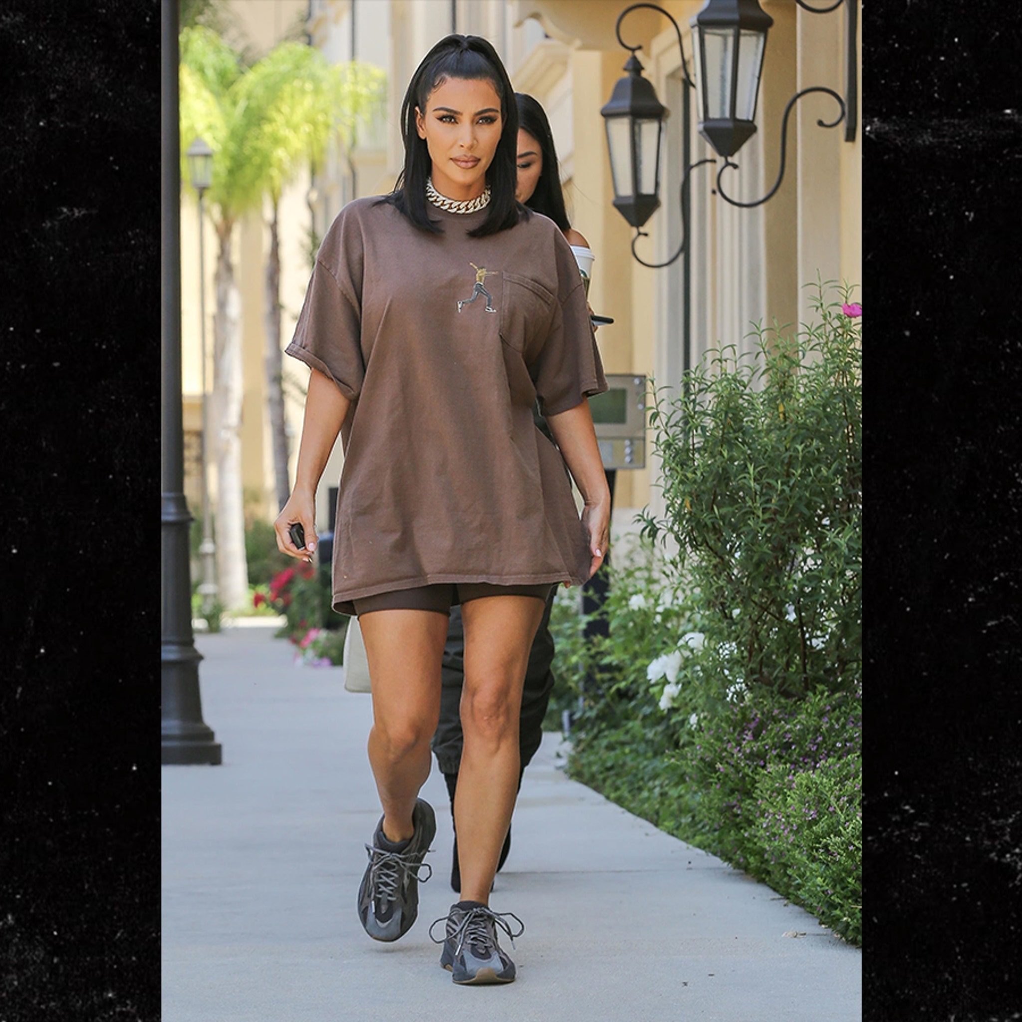 Kim Kardashian Rocking Yeezy Bike Shorts