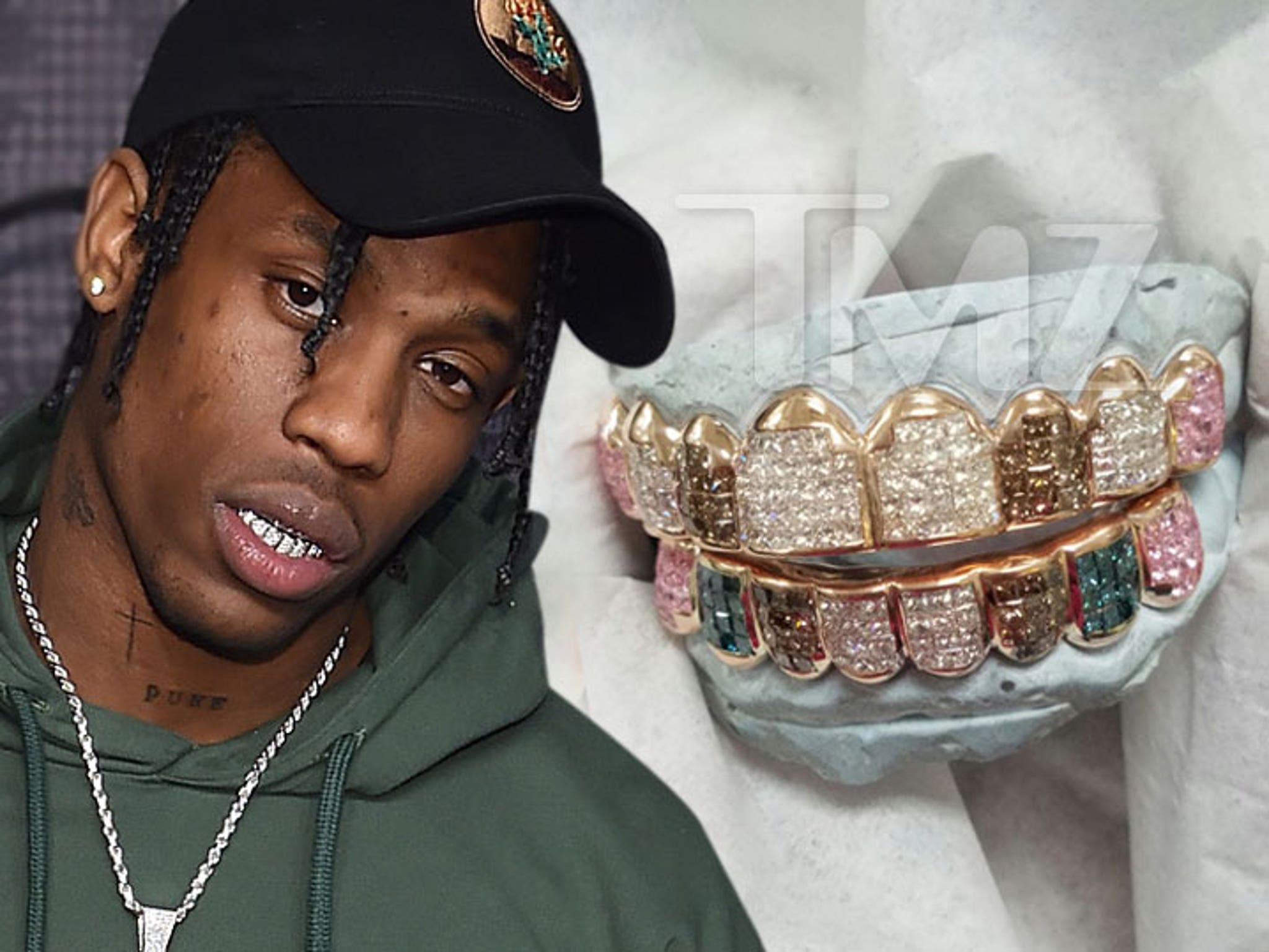 Запретить рэперов. Travis Scott гриллзы. Трэвис Скотт зубы. Негр Трэвис Скотт.