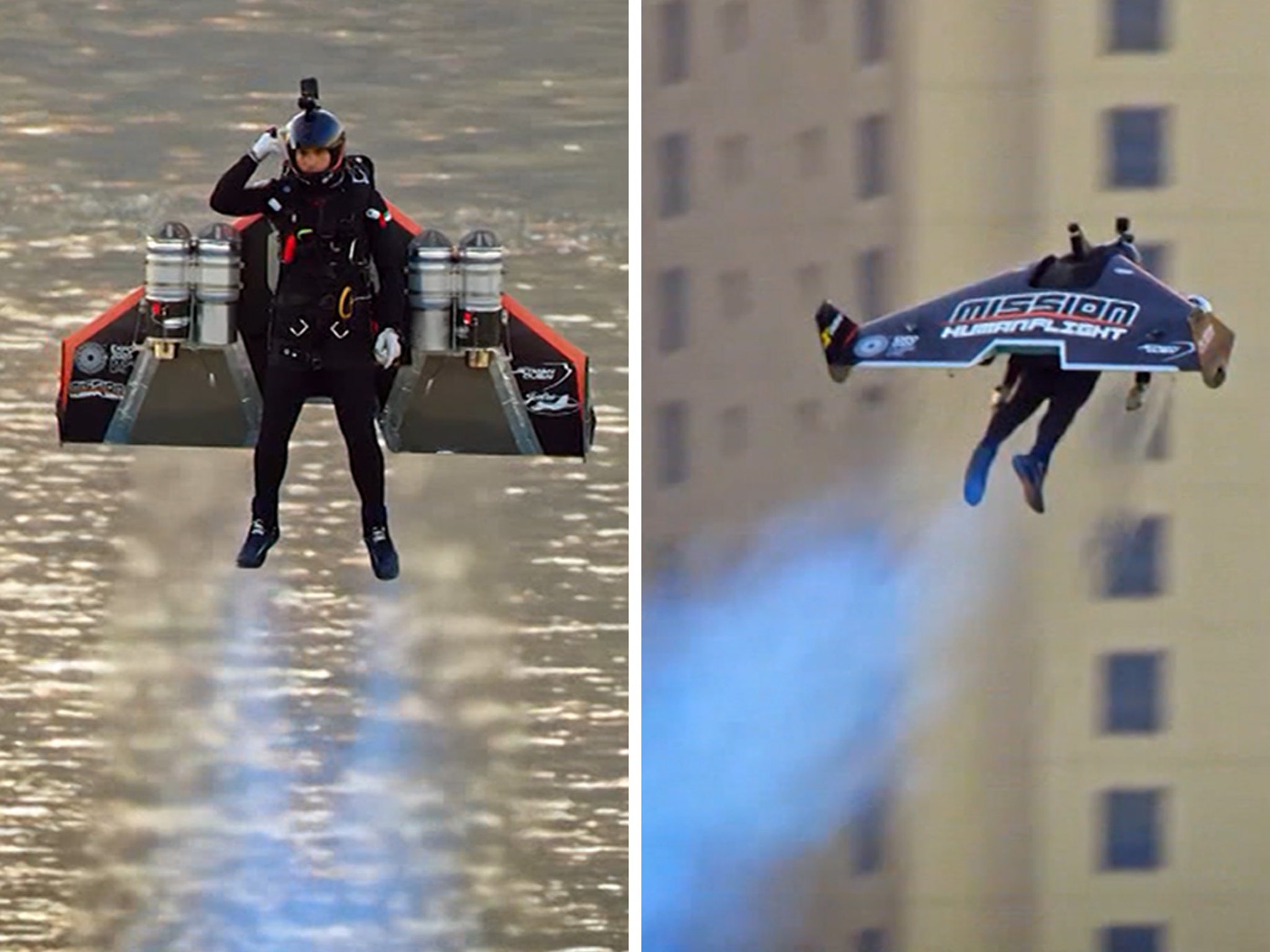 Dubai Police perform a gravity defying jetpack show 