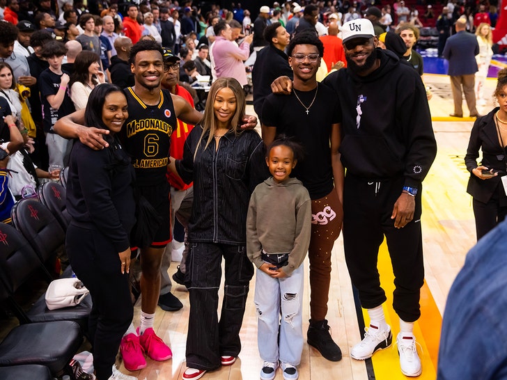 LeBron James Sits Courtside For Bronny's McDonald's Game, Fired Up For Son