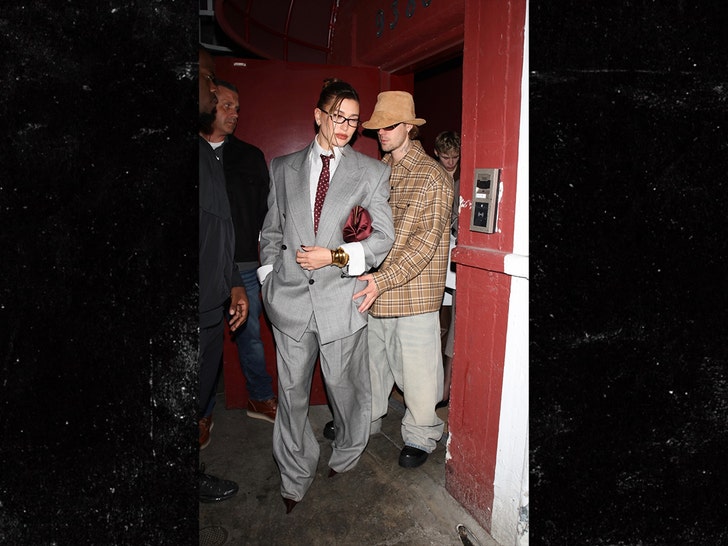 justin bieber and hailey leaving party bg 1