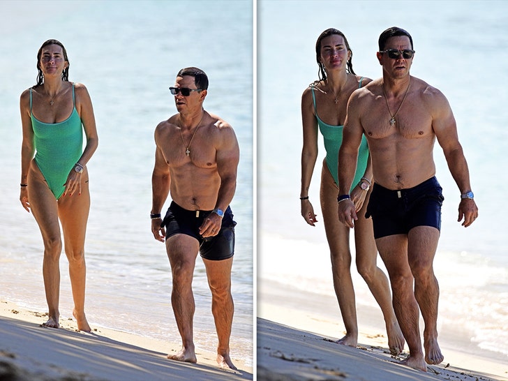 Mark Wahlberg and Rhea Durham Hit the Beach