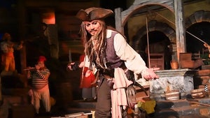 Johnny Depp Commandeers Pirates of The Caribbean Ride at Disneyland (VIDEO)