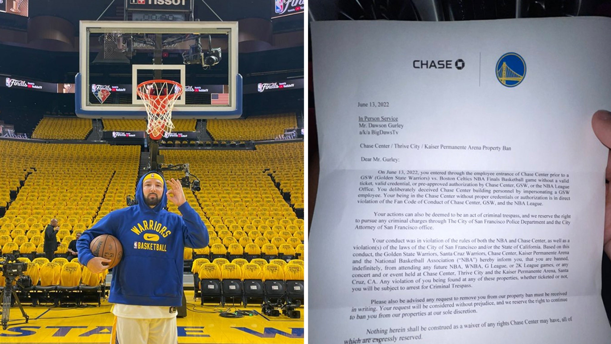 ‘Fake Klay Thompson’ excluded from Warriors’ Arena for life after posing as Warriors Star