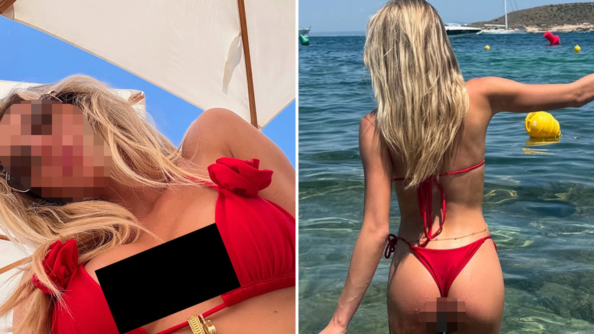 Guess The Blonde Bombshell In This Red-Hot Bikini!