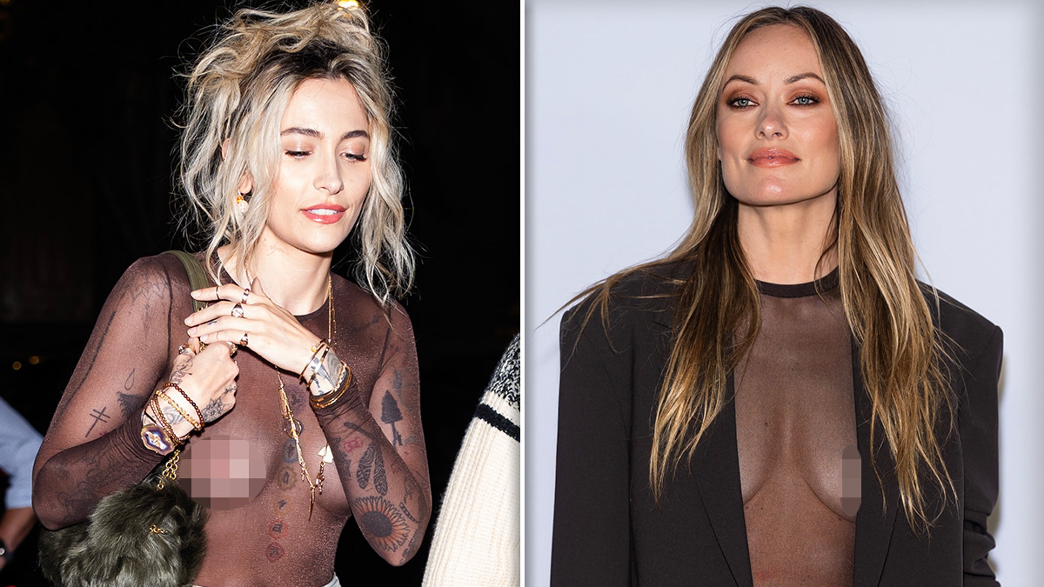 Paris Jackson, Olivia Wilde Expose Their Chests Under Barely-There Mesh Tops