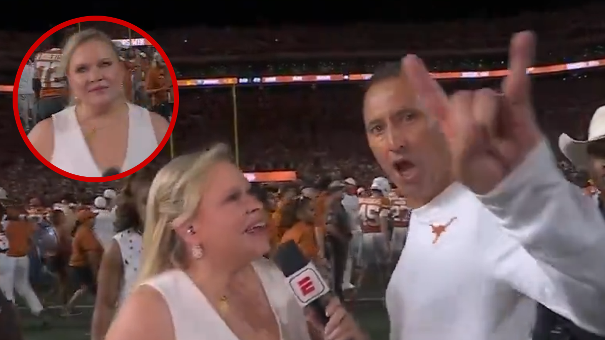 Coach Steve Sarkisian Awkward ESPN Interview Goes Viral After Texas Stuns Ohio State