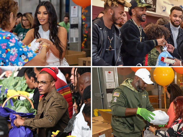 Stars Passing Out Food Ahead Of Thanksgiving