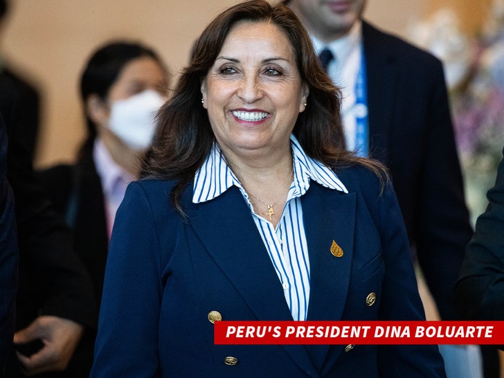 A presidente do Peru, Dina Boluarte
