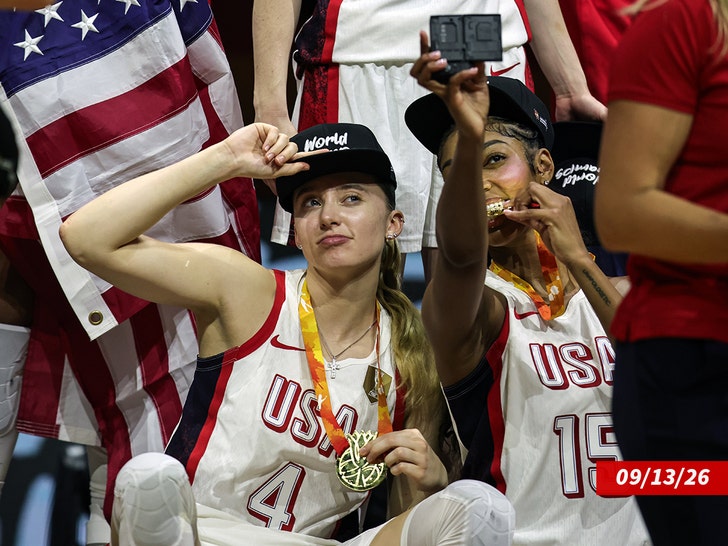 Paige Bueckers of USA, Angel Reese getty