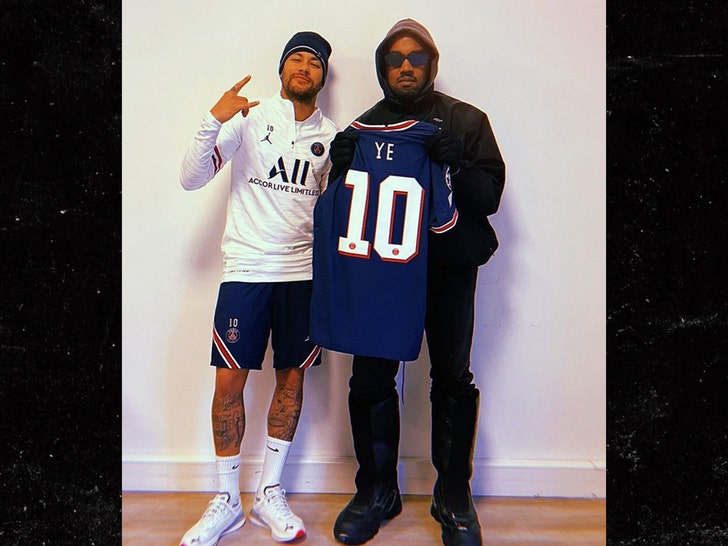 Neymar Gifts Kanye West Custom Jersey At Meeting In Paris, 'Legend