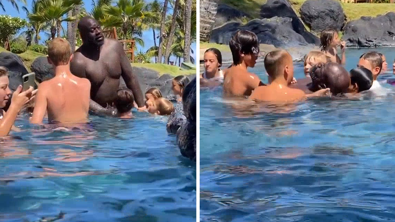 Shaquille O'Neal Hilariously 'Saved' By Kids While 'Drowning' In Resort Pool