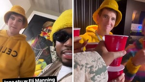 Eli Manning Takes Shots With Fivio Foreign At Studio, Big Drip!