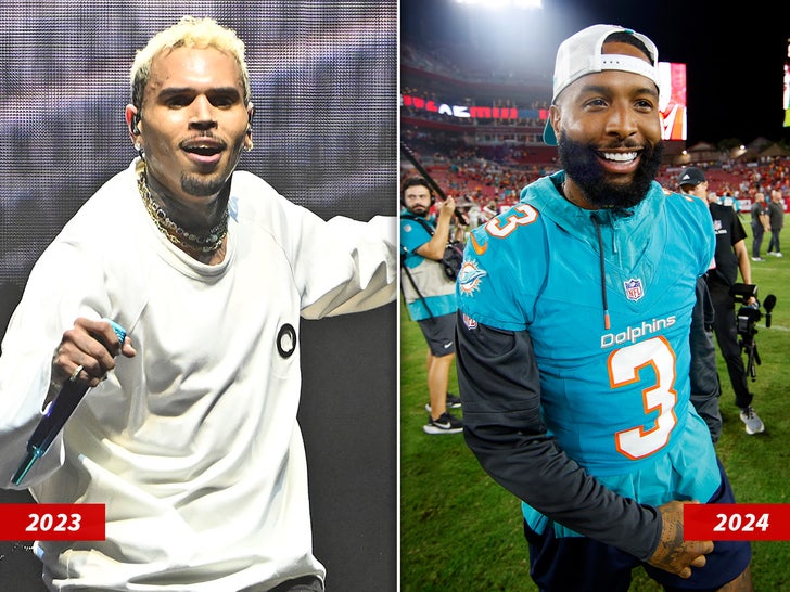 Chris Brown Odell Beckham Jr Split Sub Swipe Getty