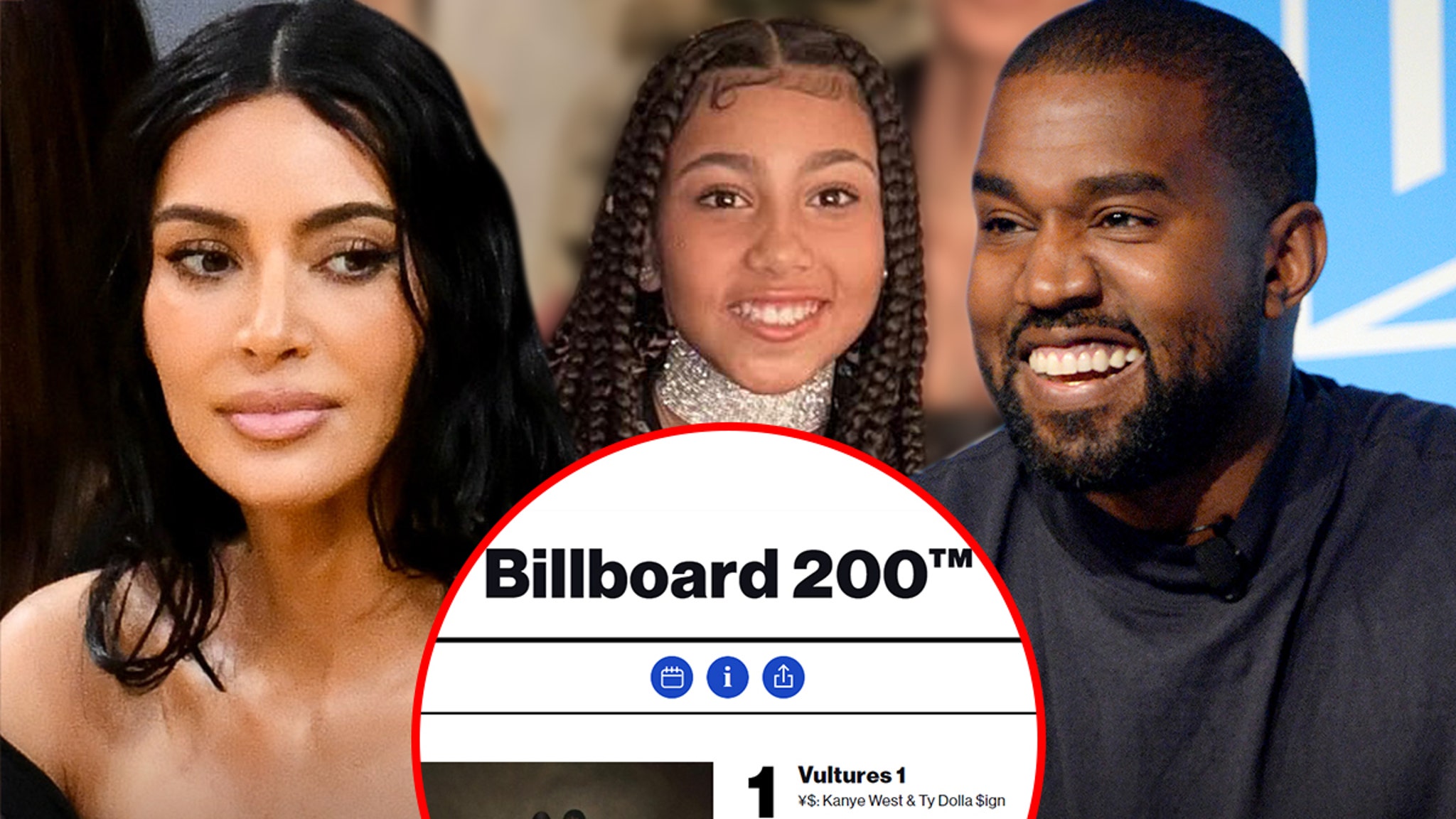 North West Makes Billboard History On Kanye West's 'Vultures,' Kim K Celebrates