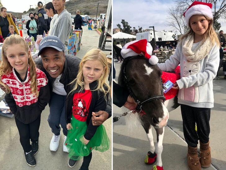 Sugar Ray Leonard Hands Out Christmas Gifts At Kids Party