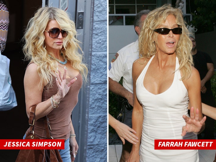 Jessica Simpson Shows Off Dramatic Weight Loss with Farrah Fawcett
