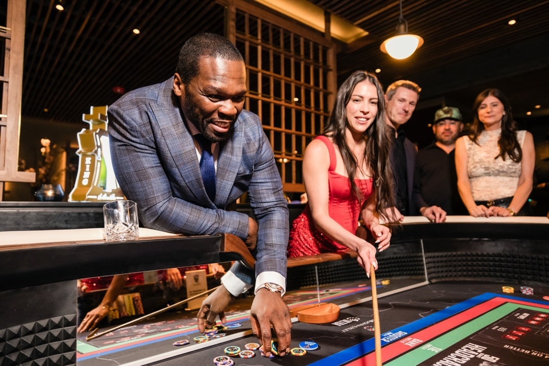 Curtis “50 Cent” Jackson joins guests for a first look at 50 CENT HEADCRACK™, his new casino dice game, during its official debut at Nomikai at The Venetian Resort Las Vegas on September 26, 2026.