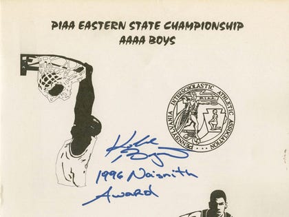 Kobe Bryant Signed and Inscribed 1996 High School State Title Game Program -- Starting Bid: $500