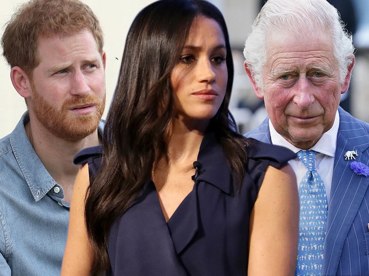 rey carlos principe harry y meghan markle