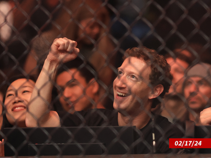 Mark Zuckerberg is seen at UFC 298
